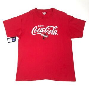 Vintage 90s Coca Cola Coke Soda Pop Logo Promo Tee T Shirt Size Large L B1